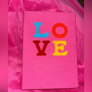 Molly & Rex Colorful LOVE Canvas Notebook nwt